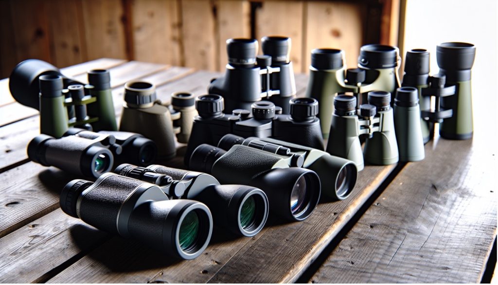 Various types of bird watching binoculars