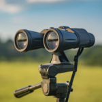 Binoculars on a tripod